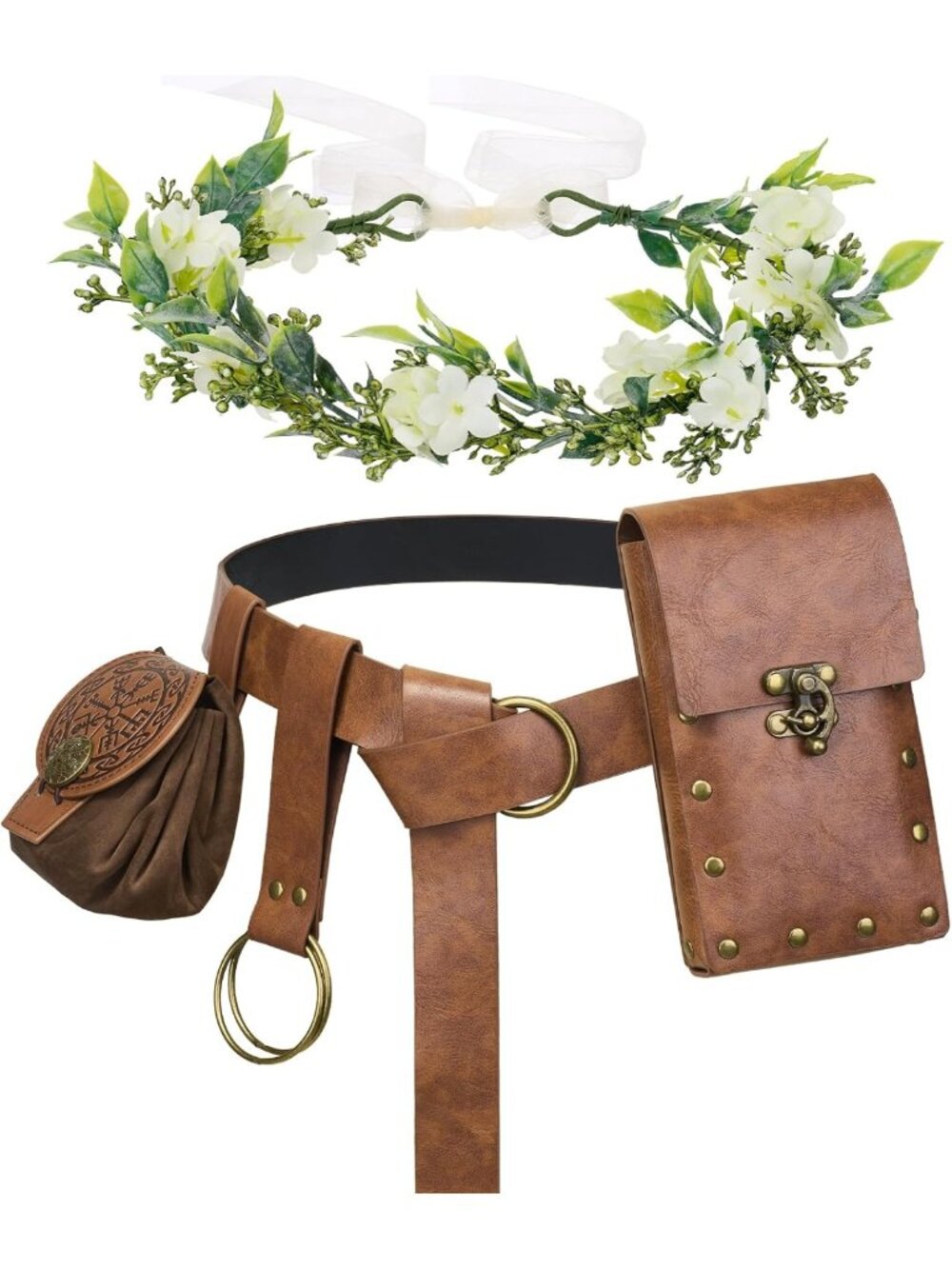 Medieval Viking Belt & Renaissance Accessories for Pirate Costumes - Festive Set